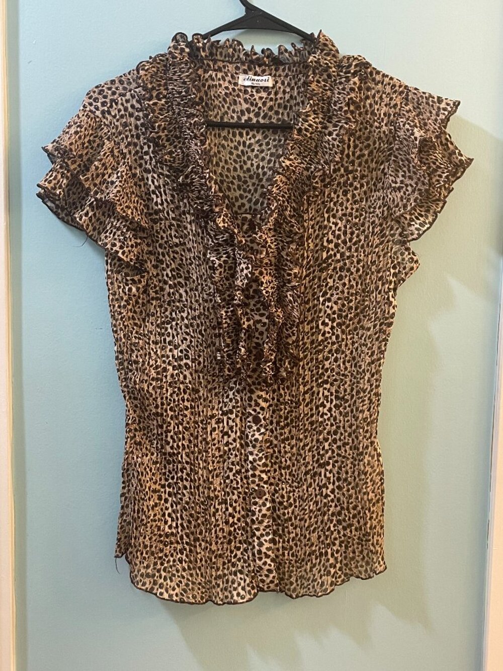 Leopard Print Top With Ruffles